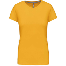 KARIBAN rövid ujjú környakas Női pamut póló KA380, Yellow-M női póló
