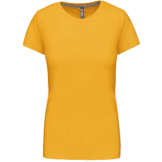 KARIBAN rövid ujjú környakas Női pamut póló KA380, Yellow-S