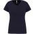 KARIBAN rövid ujjú Női V-nyakú sztreccs póló KA3015, Navy-XL