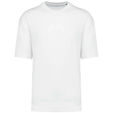 KARIBAN szélesebb szabású unisex környakas póló KA3008, White-L
