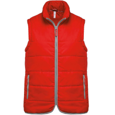 KARIBAN Uniszex bélelt mellény, cipzáras, Kariban KA6116, Red-2XL férfi mellény