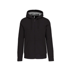 KARIBAN Uniszex cipzáras kapucnis vastag pulóver, Kariban KA444, Dark Grey-2XL