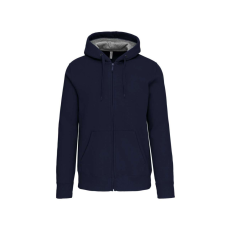 KARIBAN Uniszex cipzáras kapucnis vastag pulóver, Kariban KA444, Navy-3XL