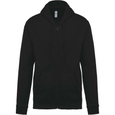 KARIBAN Uniszex cipzáros kapucnis pulóver, Kariban KA479, Black-XS férfi pulóver, kardigán