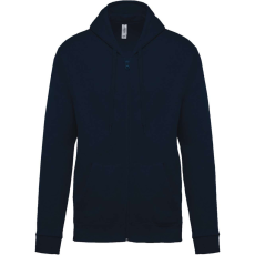KARIBAN Uniszex cipzáros kapucnis pulóver, Kariban KA479, Navy-M