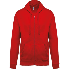 KARIBAN Uniszex cipzáros kapucnis pulóver, Kariban KA479, Red-S