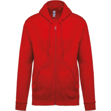 KARIBAN Uniszex cipzáros kapucnis pulóver, Kariban KA479, Red-XL férfi pulóver, kardigán