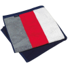 KARIBAN Uniszex csíkos pamut velur fürdő törölköző, Kariban KA121, Grey/Red/White/Navy-90X180