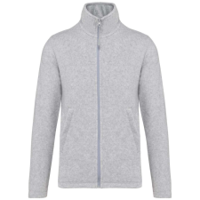 KARIBAN Uniszex FALCO cipzáras mikropolár pulóver, Kariban KA911, Ash Heather-4XL férfi pulóver, kardigán
