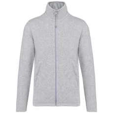 KARIBAN Uniszex FALCO cipzáras mikropolár pulóver, Kariban KA911, Ash Heather-S