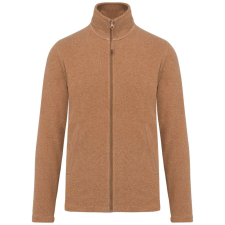 KARIBAN Uniszex FALCO cipzáras mikropolár pulóver, Kariban KA911, Camel Heather-3XL férfi pulóver, kardigán