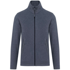 KARIBAN Uniszex FALCO cipzáras mikropolár pulóver, Kariban KA911, French Navy Heather-XL férfi pulóver, kardigán