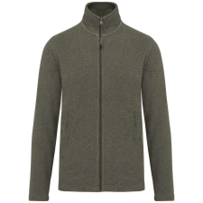 KARIBAN Uniszex FALCO cipzáras mikropolár pulóver, Kariban KA911, Green Marble Heather-XL férfi pulóver, kardigán