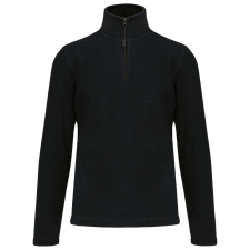 KARIBAN Uniszex galléros, 1/4 cipzáras mikropolár pulóver, Kariban KA912, Black-2XL férfi pulóver, kardigán