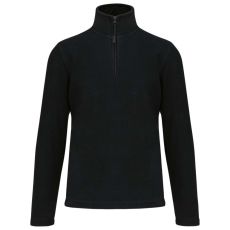 KARIBAN Uniszex galléros, 1/4 cipzáras mikropolár pulóver, Kariban KA912, Black-3XL
