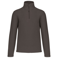 KARIBAN Uniszex galléros, 1/4 cipzáras mikropolár pulóver, Kariban KA912, Green Olive-XL férfi pulóver, kardigán