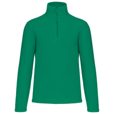 KARIBAN Uniszex galléros, 1/4 cipzáras mikropolár pulóver, Kariban KA912, Kelly Green-2XL férfi pulóver, kardigán