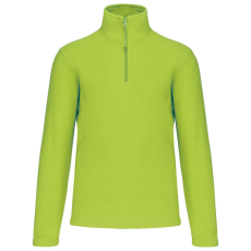KARIBAN Uniszex galléros, 1/4 cipzáras mikropolár pulóver, Kariban KA912, Lime-S