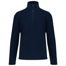 KARIBAN Uniszex galléros, 1/4 cipzáras mikropolár pulóver, Kariban KA912, Navy-3XL