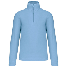 KARIBAN Uniszex galléros, 1/4 cipzáras mikropolár pulóver, Kariban KA912, Sky Blue-4XL