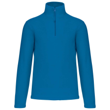 KARIBAN Uniszex galléros, 1/4 cipzáras mikropolár pulóver, Kariban KA912, Tropical Blue-L férfi pulóver, kardigán