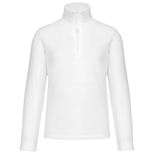 KARIBAN Uniszex galléros, 1/4 cipzáras mikropolár pulóver, Kariban KA912, White-L férfi pulóver, kardigán