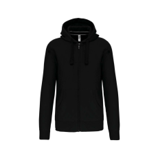 KARIBAN Uniszex kapucnis cipzáras pulóver, Kariban KA454, Black-4XL