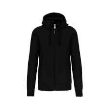 KARIBAN Uniszex kapucnis cipzáras pulóver, Kariban KA454, Black-XL férfi pulóver, kardigán