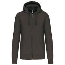 KARIBAN Uniszex kapucnis cipzáras pulóver, Kariban KA454, Dark Grey-4XL férfi pulóver, kardigán