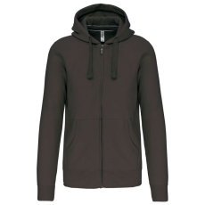 KARIBAN Uniszex kapucnis cipzáras pulóver, Kariban KA454, Dark Grey-S