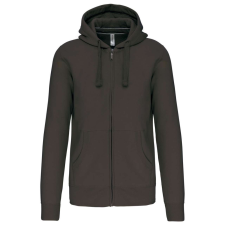 KARIBAN Uniszex kapucnis cipzáras pulóver, Kariban KA454, Dark Grey-XL férfi pulóver, kardigán