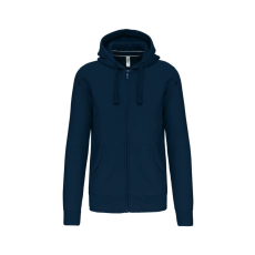 KARIBAN Uniszex kapucnis cipzáras pulóver, Kariban KA454, Navy-XL