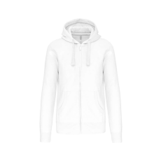 KARIBAN Uniszex kapucnis cipzáras pulóver, Kariban KA454, White-XL