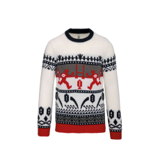 KARIBAN Uniszex karácsonyi pulóver rögbis mintával, Kariban KA991, Off White-L