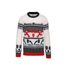 KARIBAN Uniszex karácsonyi pulóver rögbis mintával, Kariban KA991, Off White-M