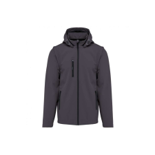 KARIBAN Uniszex levehető ujjú kapucnis softshell dzseki, Kariban KA422, Titanium-5XL férfi kabát, dzseki