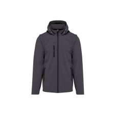 KARIBAN Uniszex levehető ujjú kapucnis softshell dzseki, Kariban KA422, Titanium-S férfi kabát, dzseki