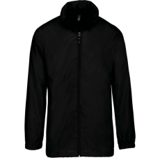 KARIBAN Uniszex rejtett kapucnis széldzseki, Kariban KA616, Black-2XL