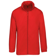 KARIBAN Uniszex rejtett kapucnis széldzseki, Kariban KA616, Red-3XL férfi kabát, dzseki