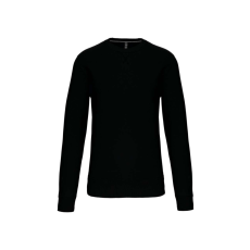 KARIBAN Uniszex vastag kereknyakú pulóver, Kariban KA442, Black-3XL
