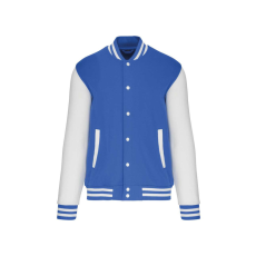 KARIBAN Uniszex vastag patentos pulóver, Kariban KA497, Light Royal Blue/White-2XL