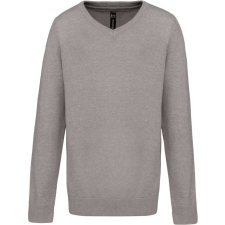 KARIBAN V-nyakú gyerek pulóver KA9109, Grey Melange-6/8 gyerek pulóver, kardigán