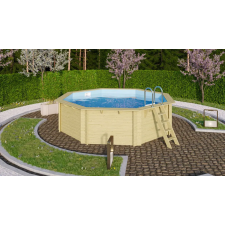 Karibu „2-es medence modell” fából (nyomáskezelt) 4,3x4,3 m medence