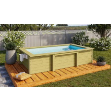  Karibu „Triton Minipool medence modell” fából (nyomáskezelt) 3,1x1,6 m medence