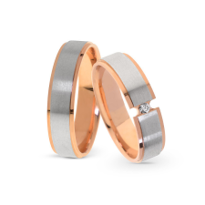  KARIKAGYŰRŰ PÁRBAN 14K ARANY 10,3 GR, CIRKÓNIA KŐVEL gyűrű