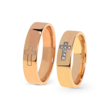 KARIKAGYŰRŰ PÁRBAN 14K ARANY 10,3 GR CIRKÓNIA KŐVEL gyűrű