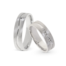  KARIKAGYŰRŰ PÁRBAN 14K ARANY 10,3 GR, GYÉMÁNT KŐVEL 0,084 CT gyűrű