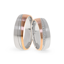  KARIKAGYŰRŰ PÁRBAN 14K ARANY 10,4 GR, CIRKÓNIA KŐVEL gyűrű