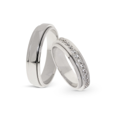  KARIKAGYŰRŰ PÁRBAN 14K ARANY 10,6 GR, CIRKÓNIA KŐVEL gyűrű