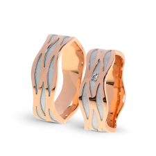  KARIKAGYŰRŰ PÁRBAN 14K ARANY 11,1 GR, GYÉMÁNT KŐVEL 0,028 CT gyűrű